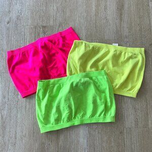 Womens Itzon Bundle of 3 Bandeau Strapless Bras  - OS Plus